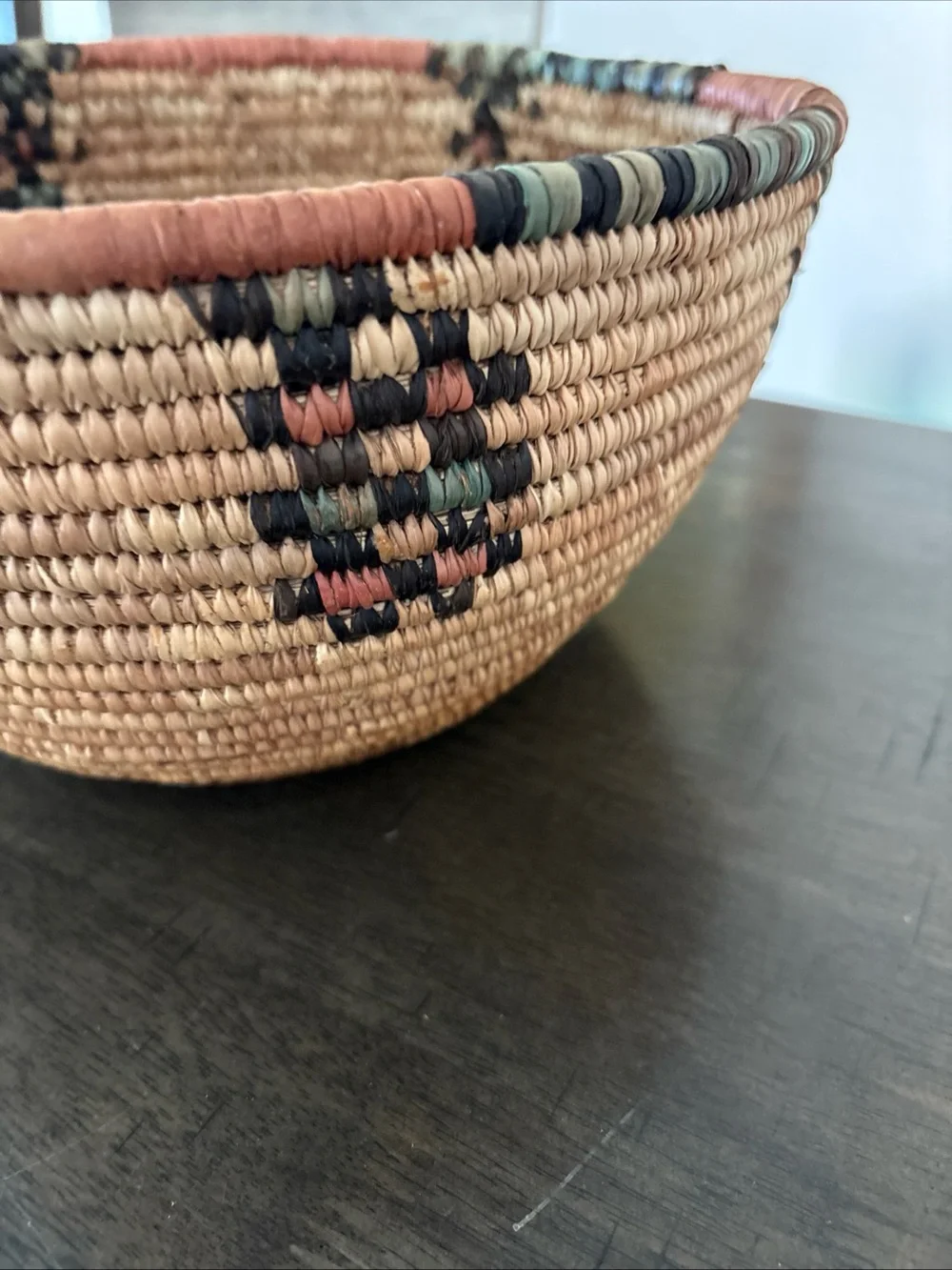 Antique  Deep Woven Grass Basket Handmade Hausa basket from northern Nigeria